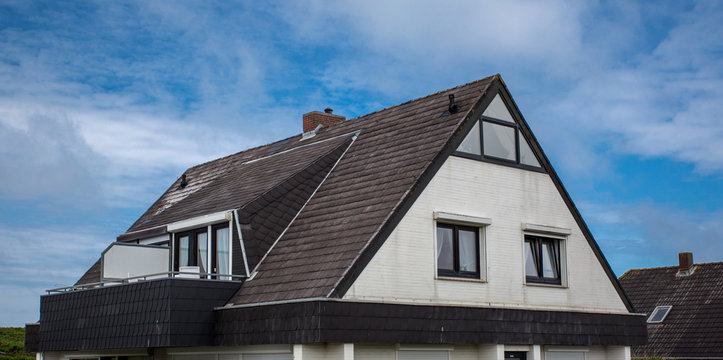 the roof of the house