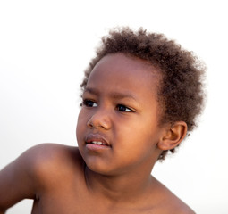 African little kid four years in a happy summer day