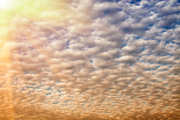 Fototapeta na wymiar Sky, clouds and sunshine