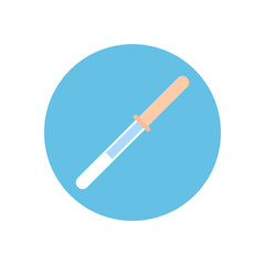 Dropper flat icon. Round colorful button, Pipette circular vector sign, logo illustration. Flat style design