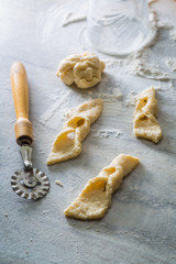 Preparation for baking delicious and traditionally donuts