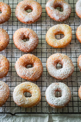 Yummy and homemade homemade donuts freshly baked