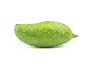 Fresh green mango on white background.