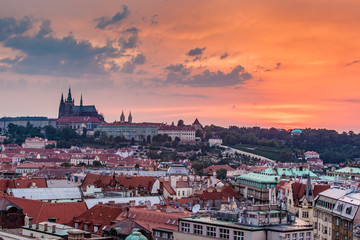 Fototapeta na wymiar Prague Town Sunset
