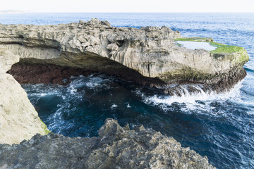 Devil's tears cliff and natural pool Nusa Lembongan, Bali, Indonesia