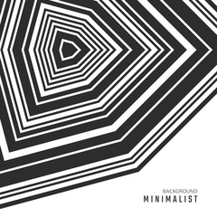 Minimalist background. Monochrome abstractionism style. Black and white design. Hexagonal art tiles.