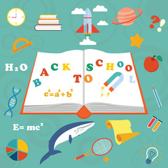 Back to school background with elements
