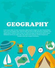 Fototapeta na wymiar Geography study. Education and science layout concepts. Flat modern style.