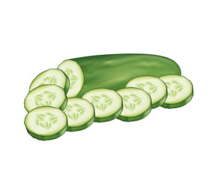 Slices of cucumbers
