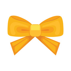 Cartoon cute gift bow with ribbon. color butterfly tie
