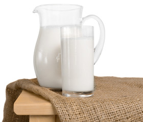 Pitcher  with some milk