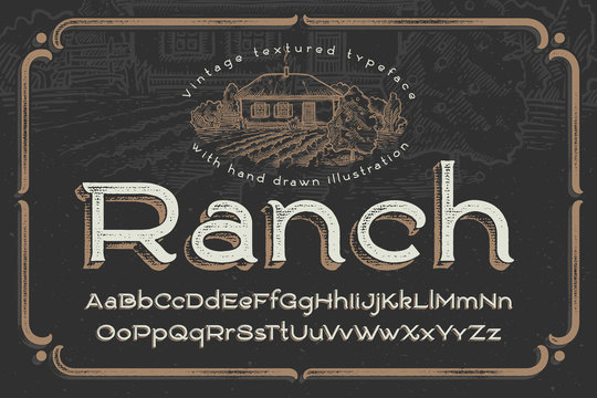 Vintage Textured Font Named 