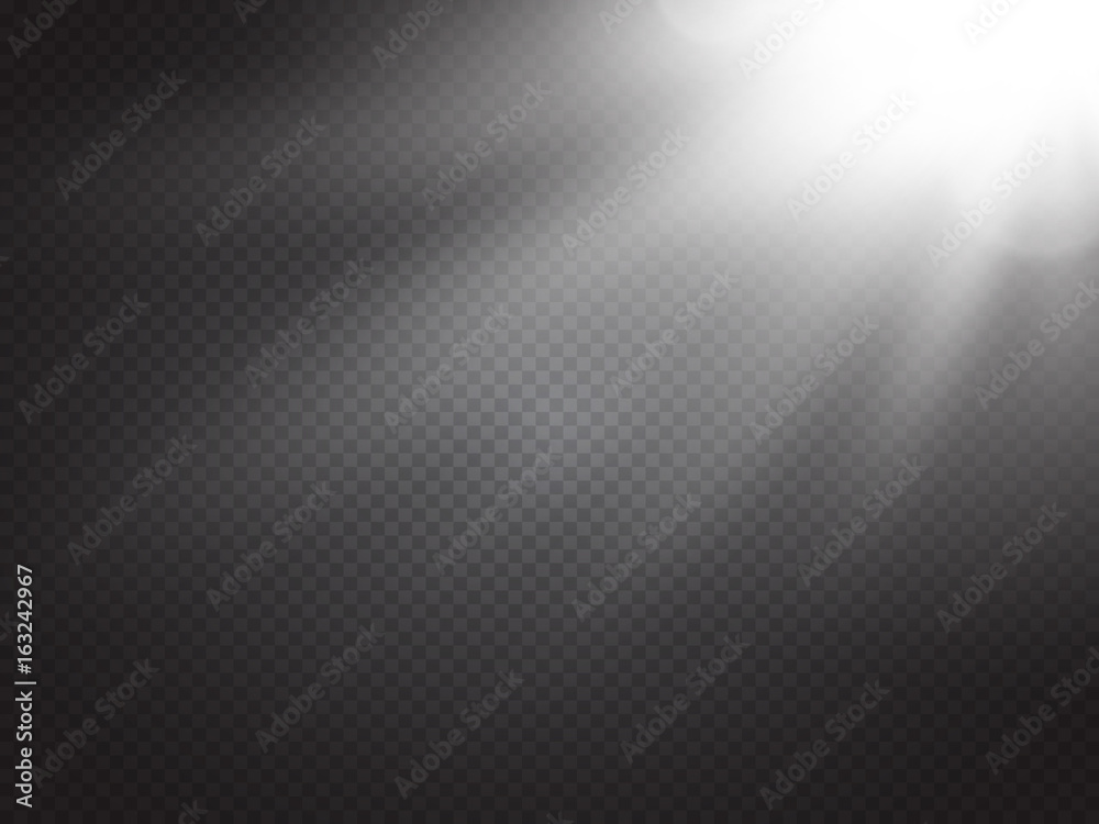 Aufkleber lens flare light effect. sun rays with beams isolated. vector