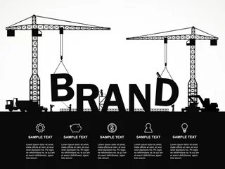 Fotobehang Crane and brand building. Infographic Template. Vector Illustration. © zaieiunewborn59