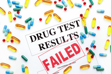 concept drug test results are failed with pills