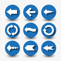 set of  arrows icons and buttons   