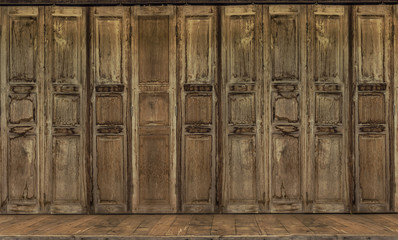The retro style door. Thai style vintage wooden door not Wood stain. the door made of Teak wood...