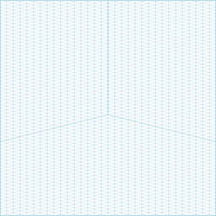 Wide angle isometric grid graph paper background - 163246382