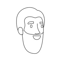 monochrome silhouette of bearded man face vector illustration