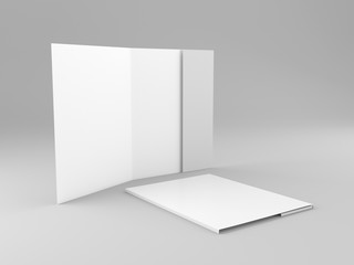 Closed and open folders mock-up template