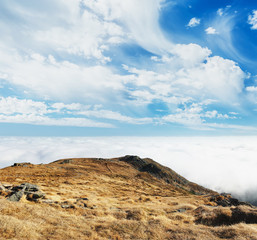 Fototapeta na wymiar Location place Carpathian, Ukraine, Europe. Dramatic and picturesque morning scene.