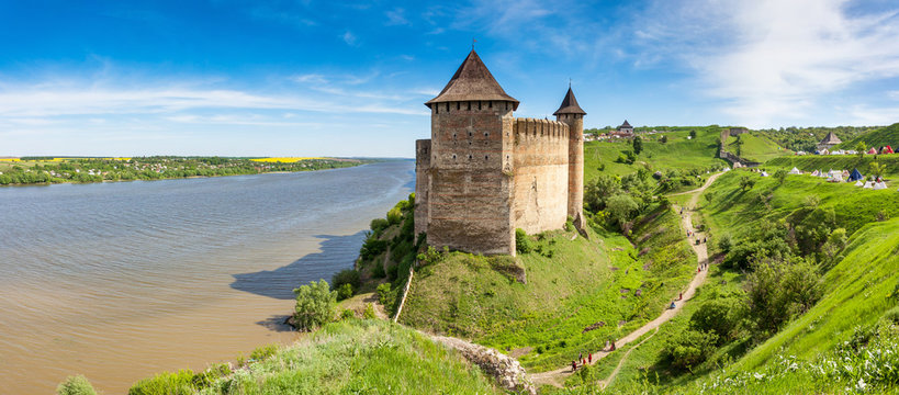 Location famous place Khotyn, western Ukraine, Europe. Beauty world.