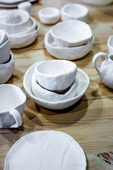 workshop production of ceramic tableware finished products