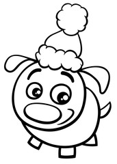 puppy on Christmas for coloring