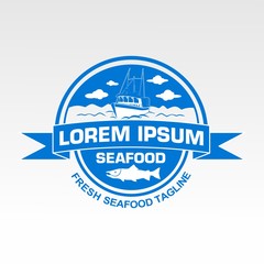 concept logo for seafood or ship company