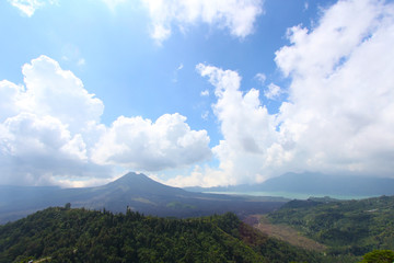 Kintamani volcano or Mount Batur is a popular sightseeing destination in Bali's central highlands.