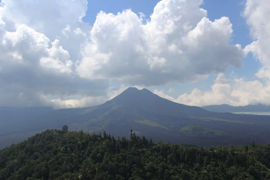Kintamani volcano or Mount Batur is a popular sightseeing destination in Bali's central highlands.
