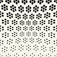 geometric seamless floral halftone vector pattern