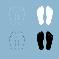 Footprint heel  the black and white color icon .