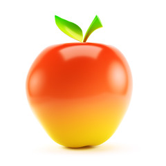 Red apple isolated on white background