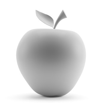 Grey apple isolated on white background