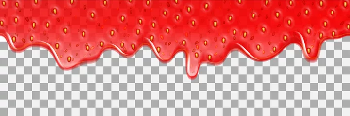 Foto op Plexiglas Aardbei achtergrond jam vector druipende drop splash textuur © Ron Dale