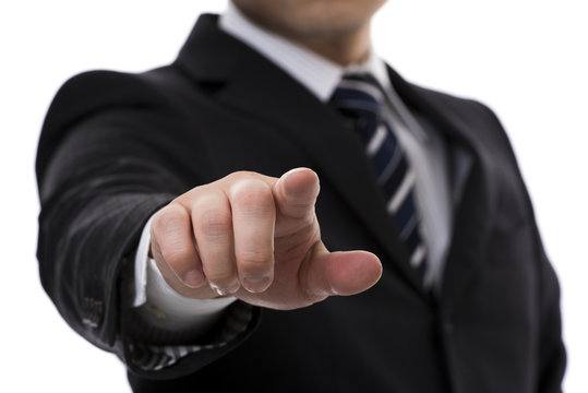 指差しするビジネスマン