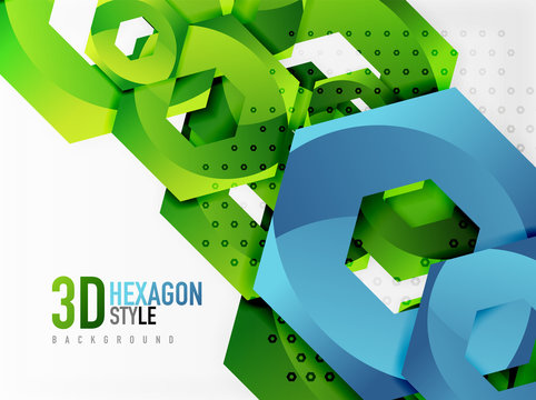 Vector 3d hexagon background
