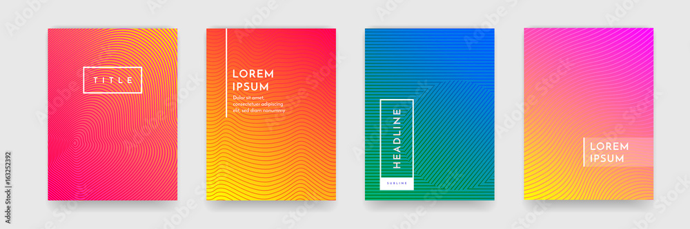 Poster abstract pattern texture book brochure poster cover gradient template vector set