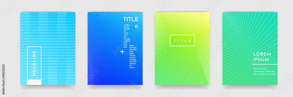 Poster Abstract gradient color pattern texture for book cover template vector set