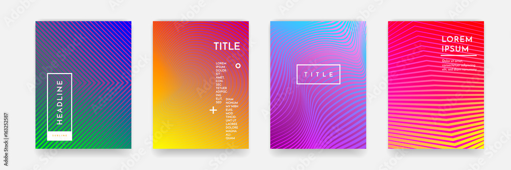 Poster abstract pattern texture book brochure poster cover gradient template vector set