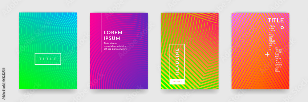 Aufkleber wavy abstract pattern texture book brochure poster cover template vector set