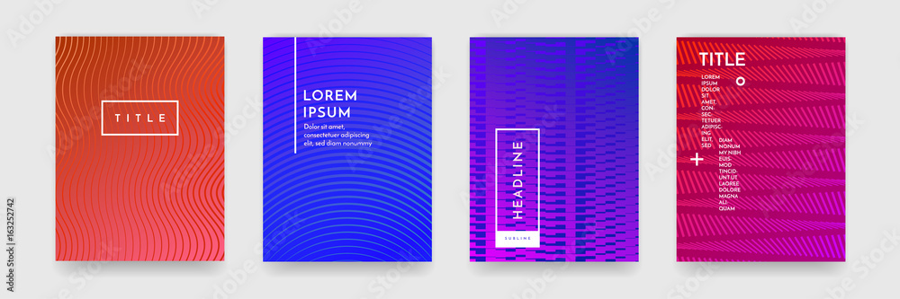 Poster abstract pattern texture book brochure poster cover gradient template vector set