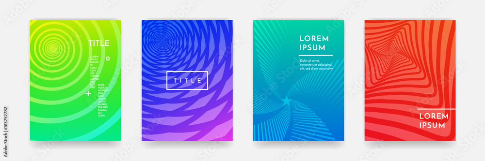 Aufkleber Abstract gradient color pattern texture for book cover template vector set