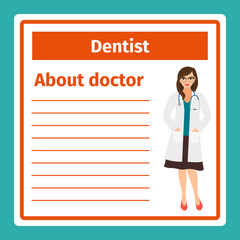 Medical notes about dentist