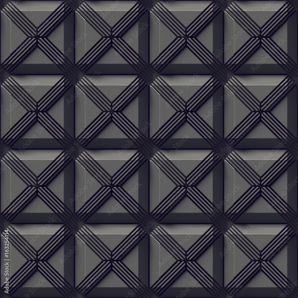 Aufkleber Dark plastic seamless texture surface pattern. 3d rendering