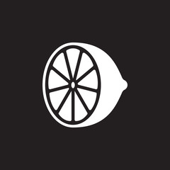 Lemon icon vector, Citrus filled flat sign, solid pictogram isolated on black, logo illustration