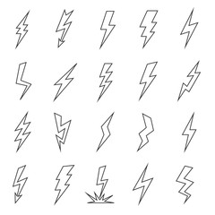 Lightning line flat graphic silhouette