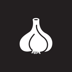 Garlic icon vector, filled flat sign, solid pictogram isolated on black, logo illustration