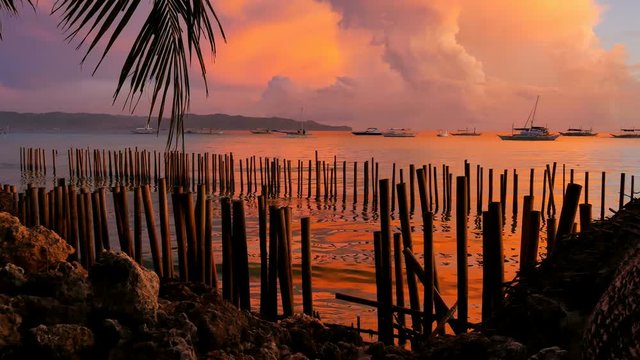 Tranquil view of the ocean at dusk